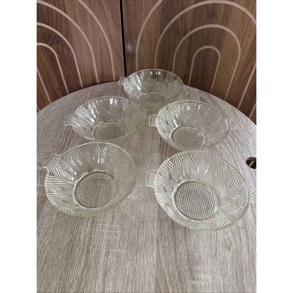 Vintage Hazel Atlas - Starlight - Clear Glass -4.75" - Berry Fruit Cereal Bowl